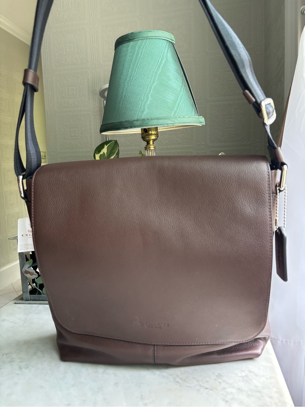 NWT Unisex Coach Charles Messenger Bag in Mahogeny